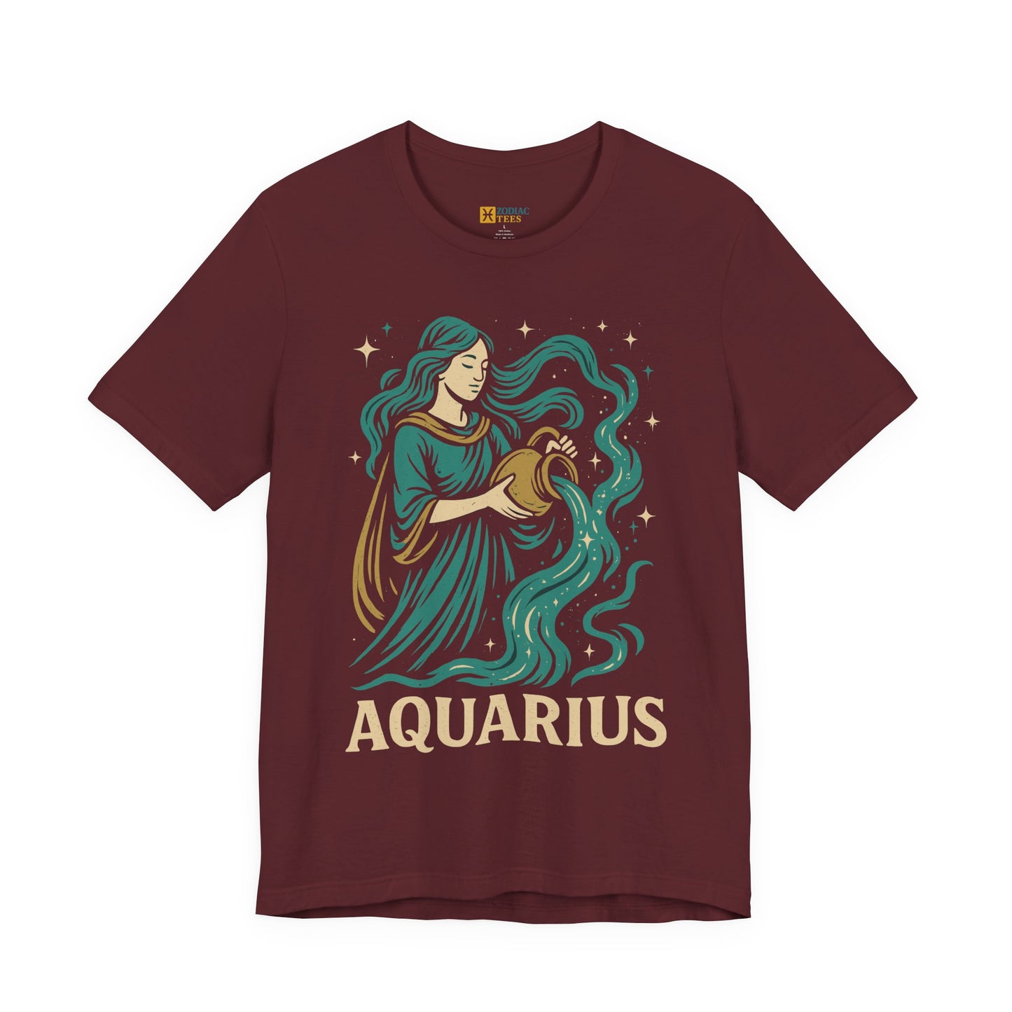 Aquarius Celestial Water Bearer T-Shirt – Visionary Zodiac Energy Tee