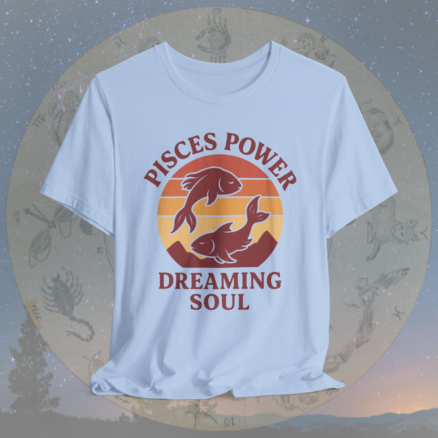 Retro Sunset Dreaming Soul Pisces Power T-Shirt