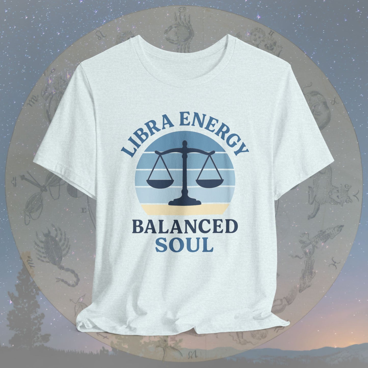 Retro Sunset Balanced Libra Energy T-Shirt