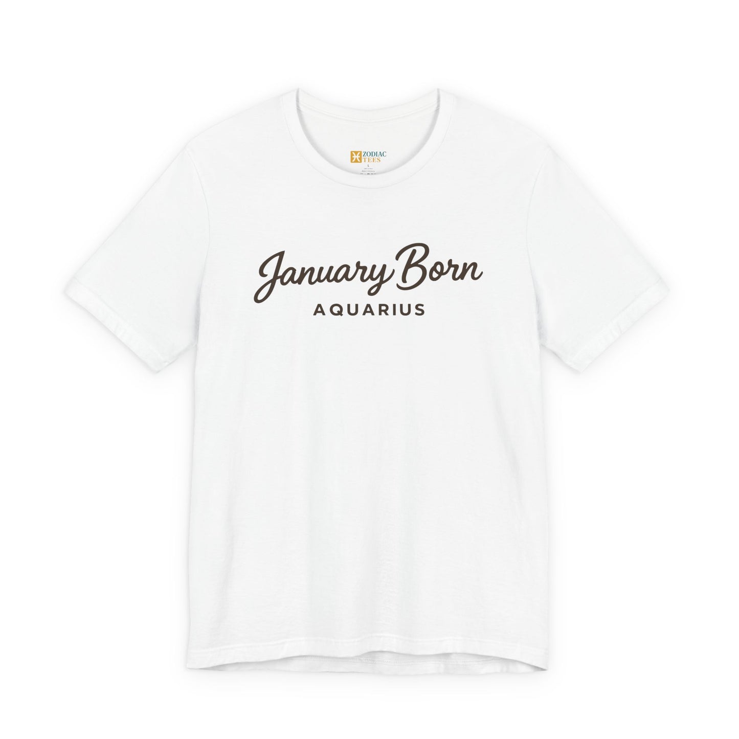 January Born Aquarius T-Shirt – Minimal Zodiac Birthday Tee