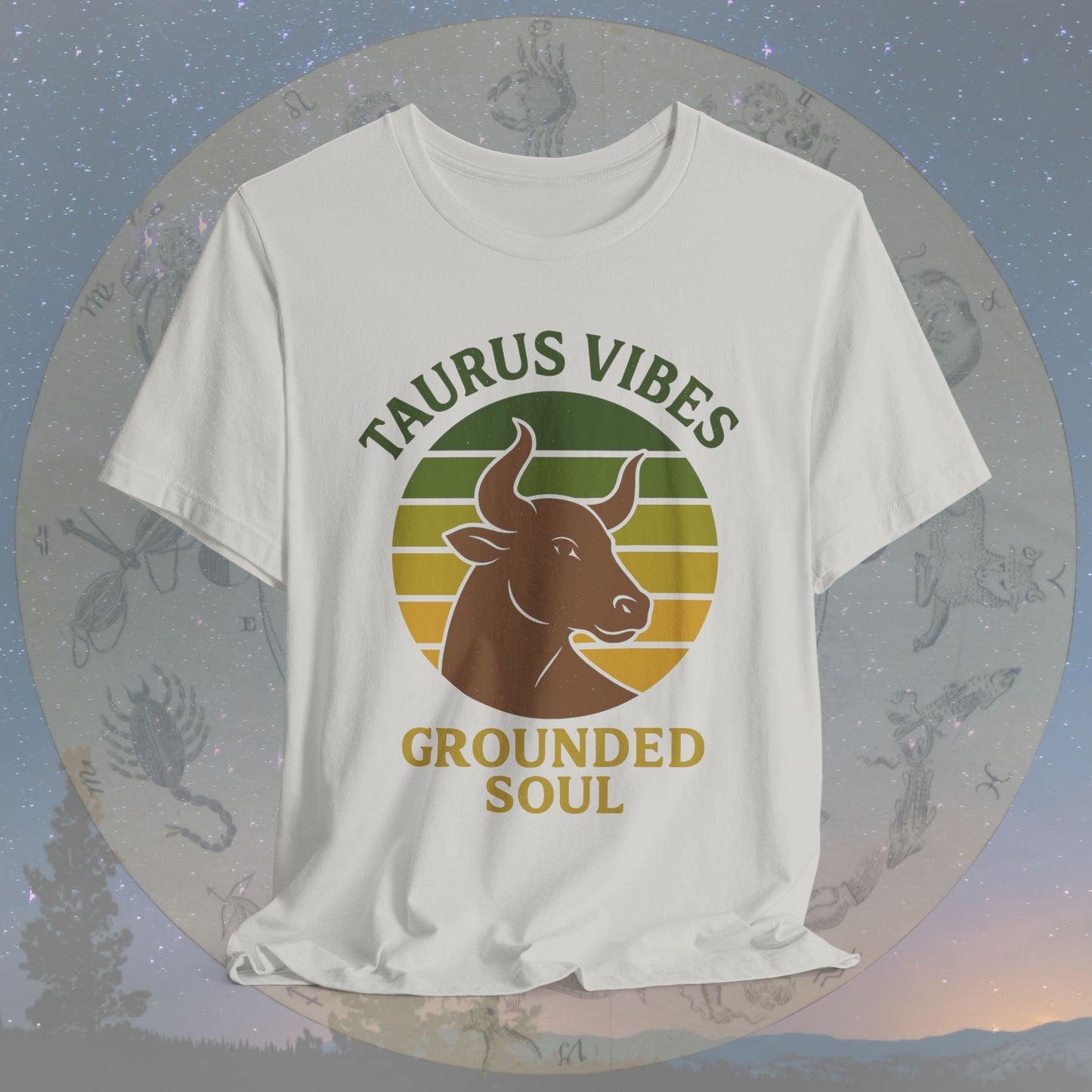 Retro Sunset Grounded Taurus Vibes T-Shirt