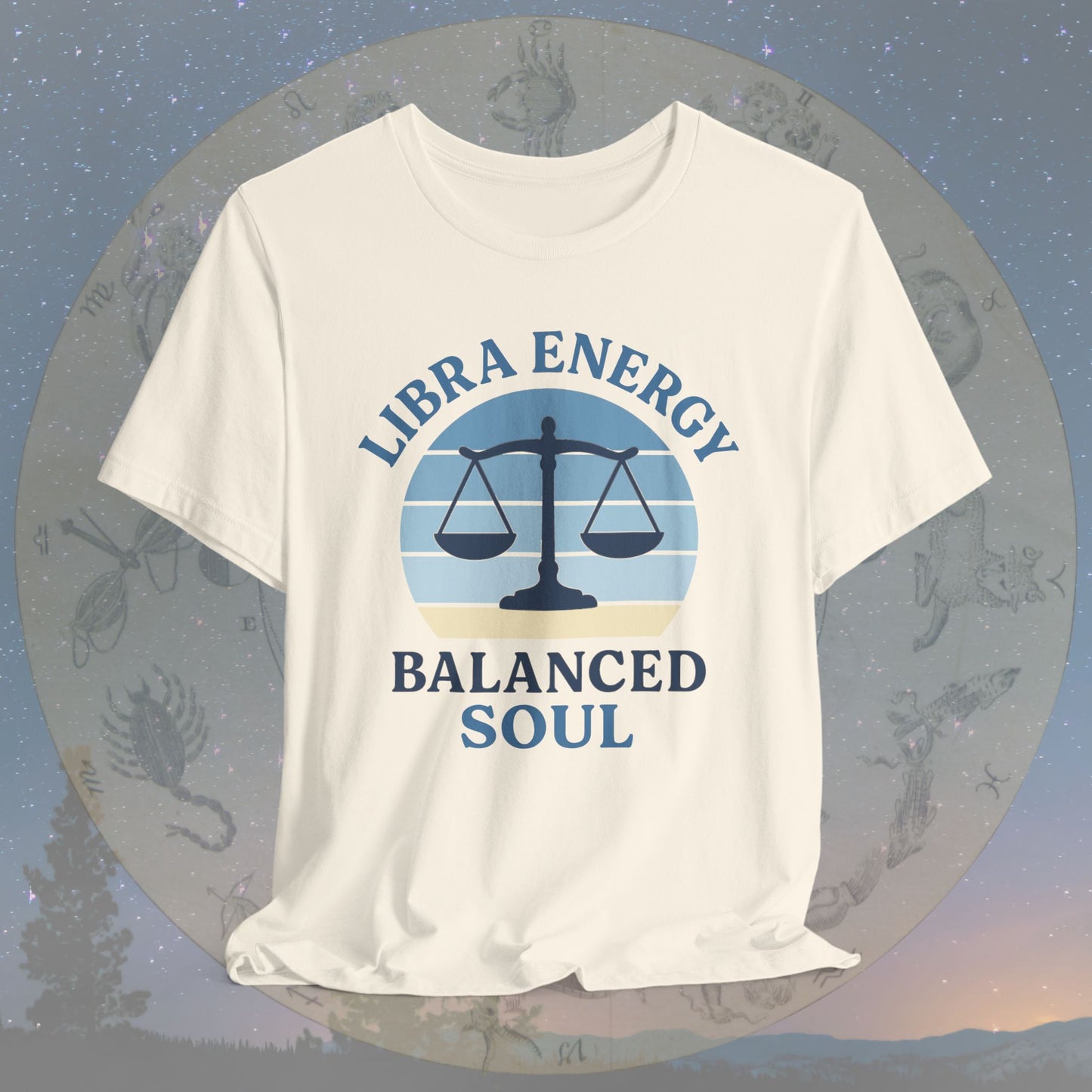 Retro Sunset Balanced Libra Energy T-Shirt