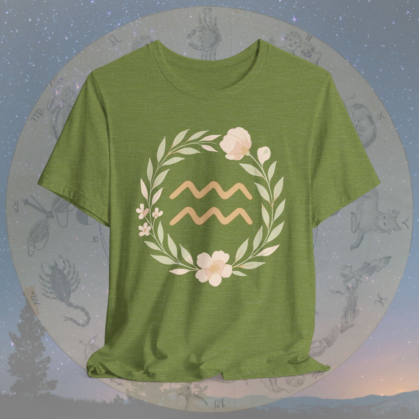 Free-Spirited Flowing Heart Aquarius T-Shirt