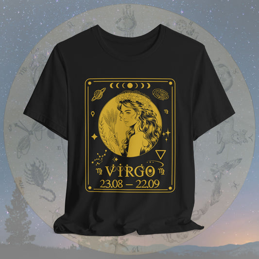Virgo Zodiac Sign Numeric Dates Tarot T-Shirt