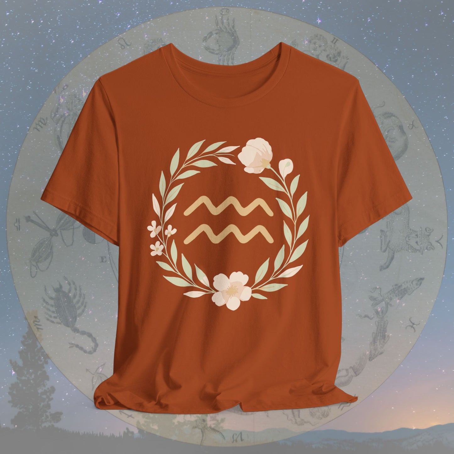Free-Spirited Flowing Heart Aquarius T-Shirt