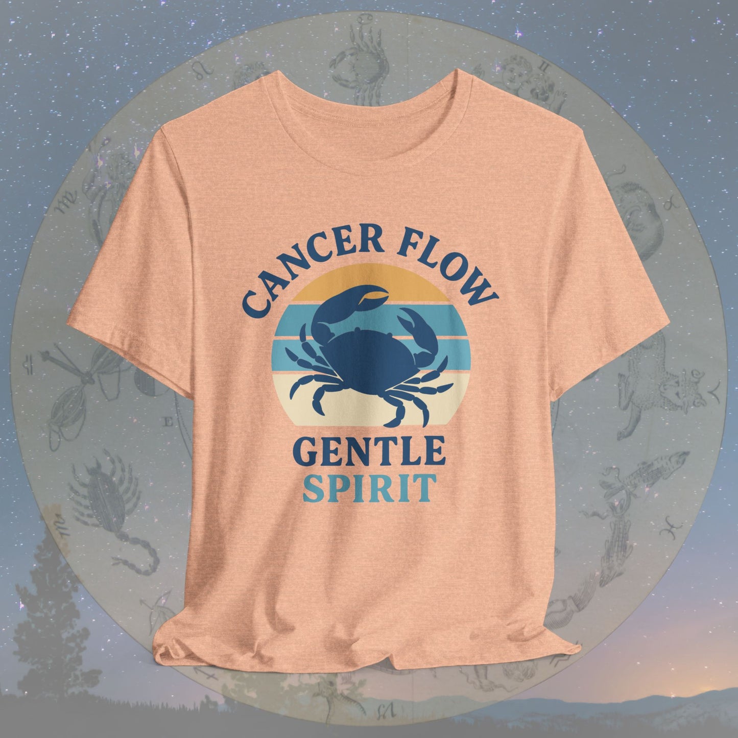 Retro Sunset Gentle Cancer Flow T-Shirt