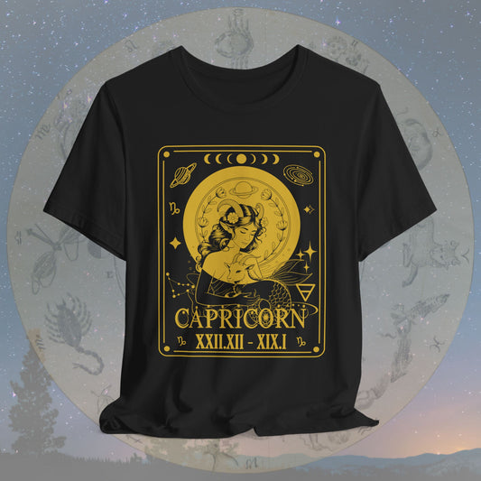 Capricorn Zodiac Sign Roman Dates Tarot T-Shirt