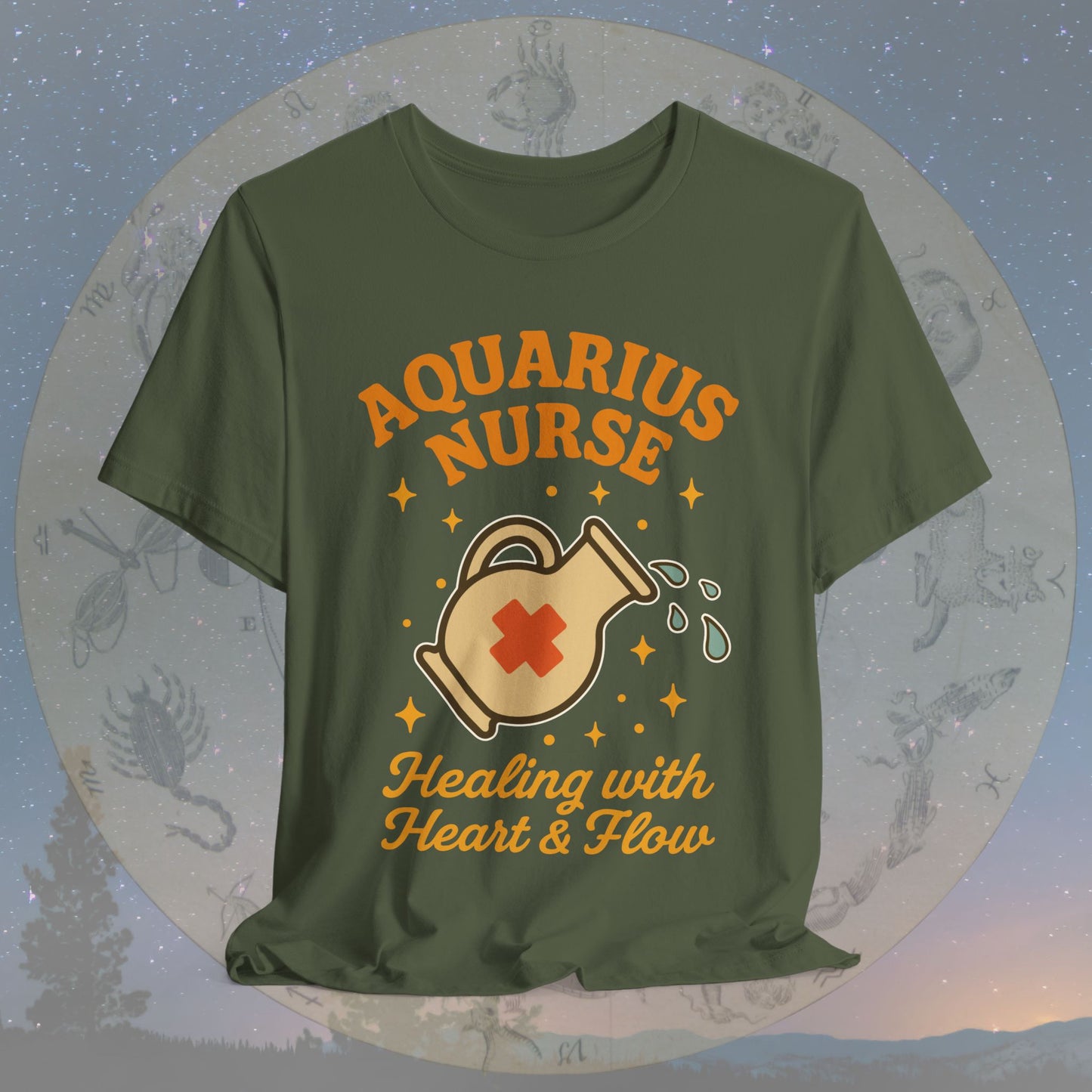 Healing with Heart & Flow Aquarius Nurse T-Shirt