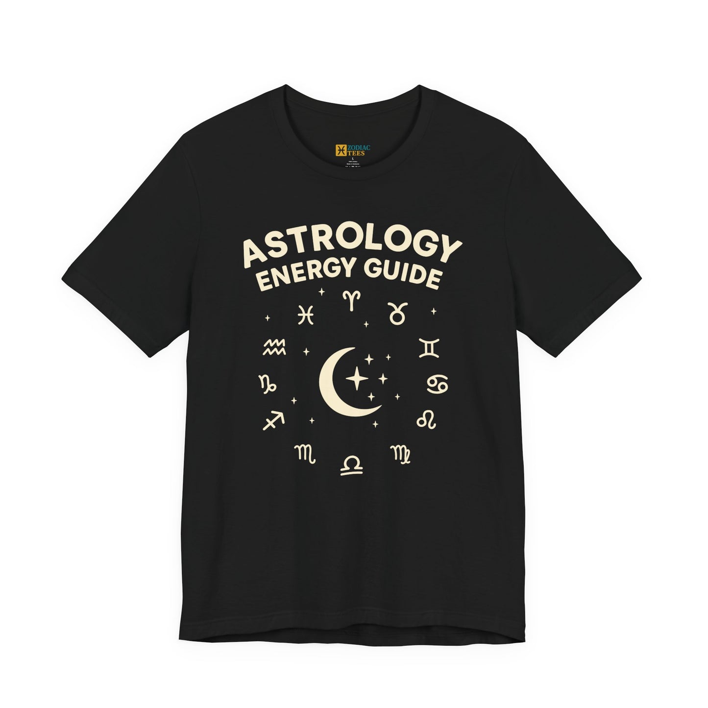 Astrology Energy Guide T-Shirt – Zodiac Signs & Moon Design