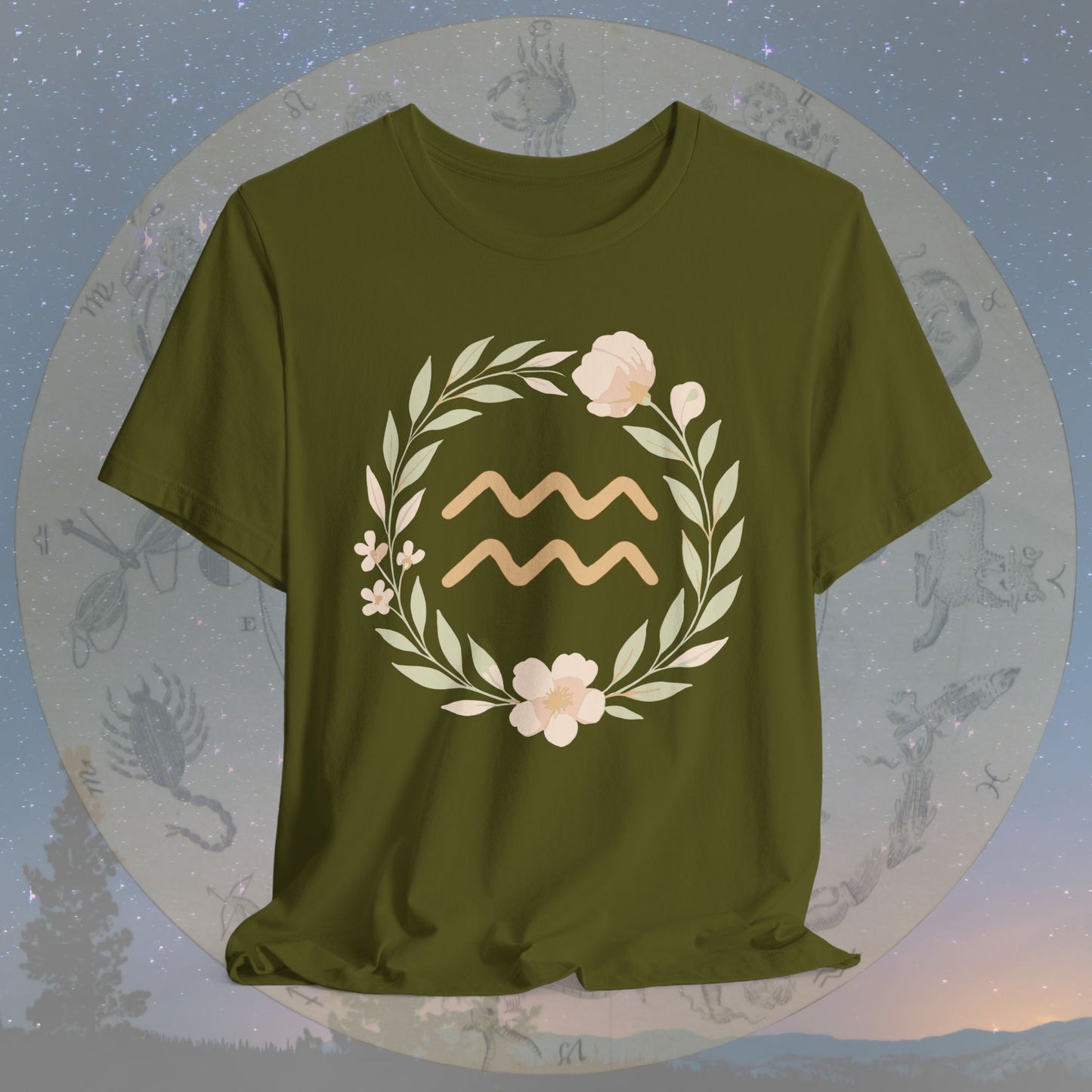 Free-Spirited Flowing Heart Aquarius T-Shirt