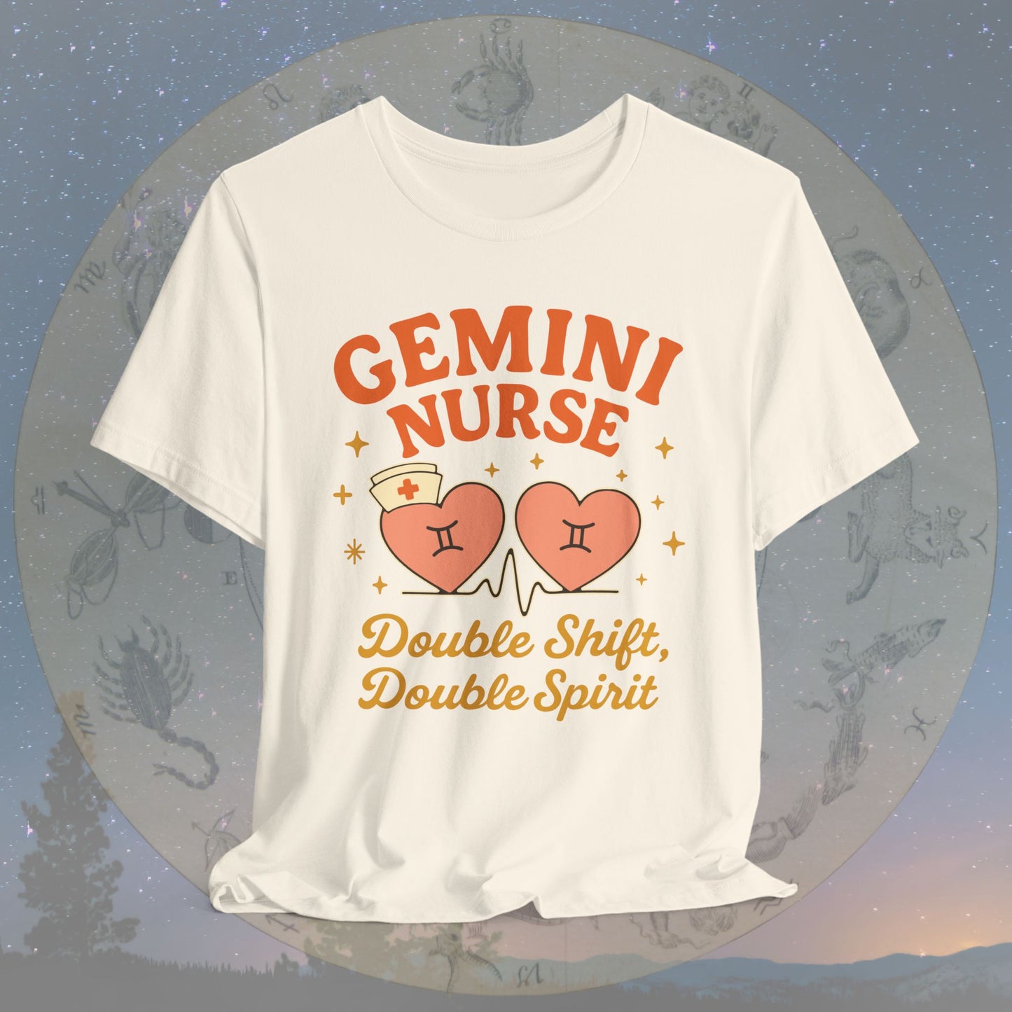 Double Shift, Double Spirit Gemini Nurse T-Shirt