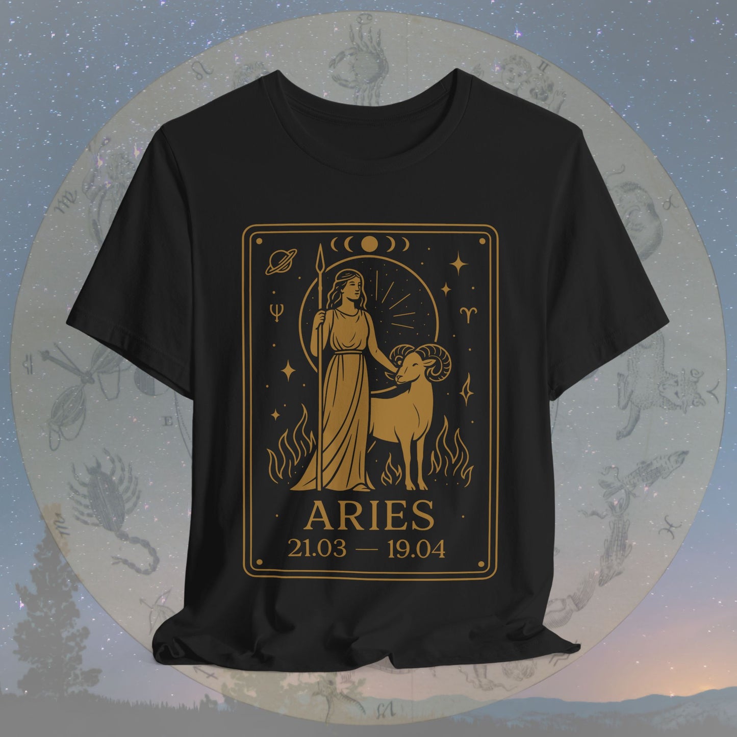 Mystic Fire Aries Zodiac T-Shirt
