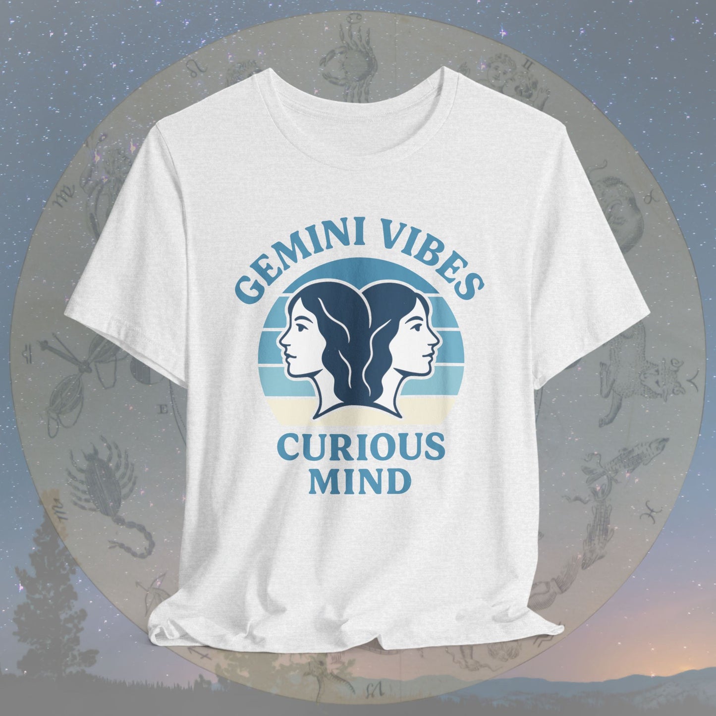Retro Sunset Curious Gemini Vibes T-Shirt