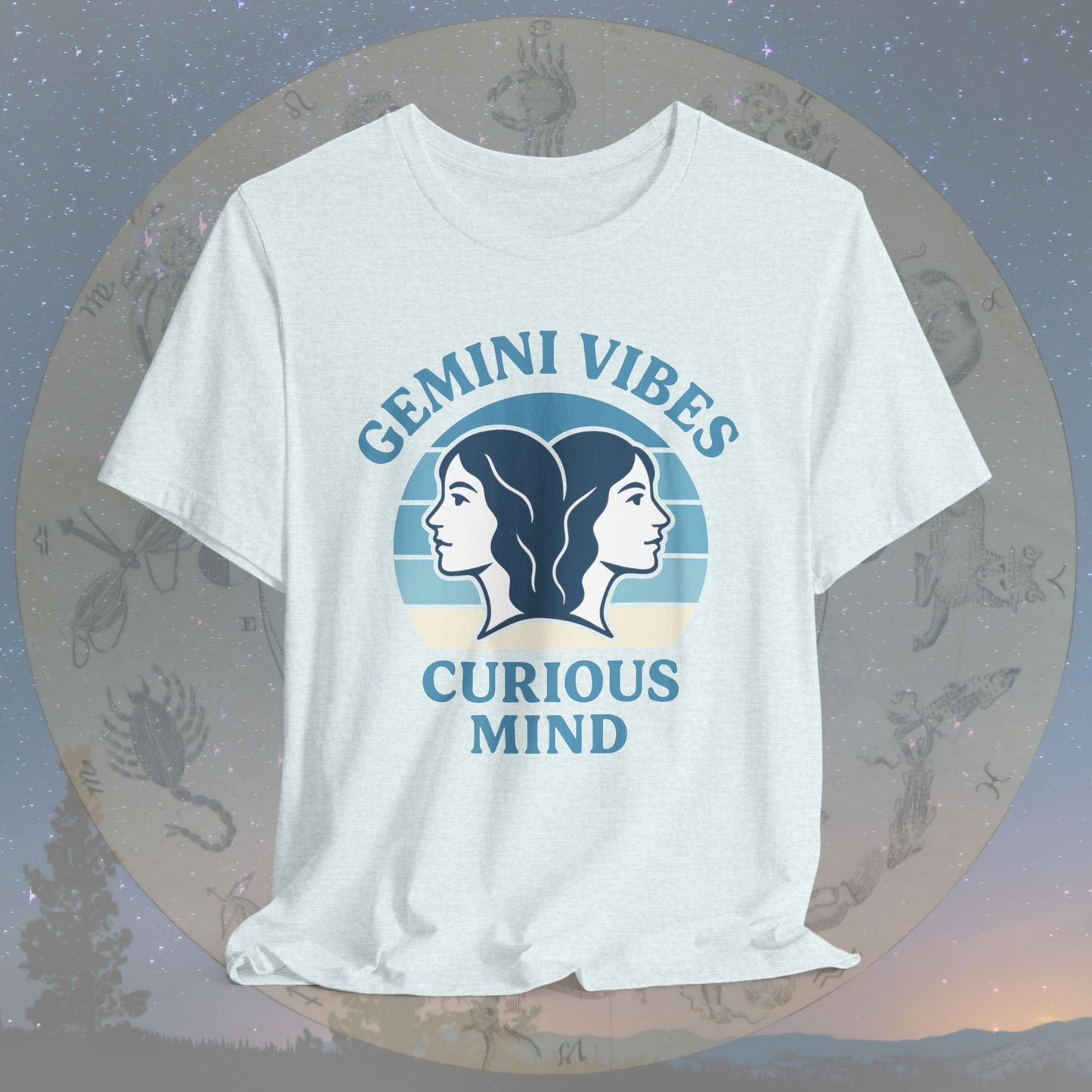 Retro Sunset Curious Gemini Vibes T-Shirt