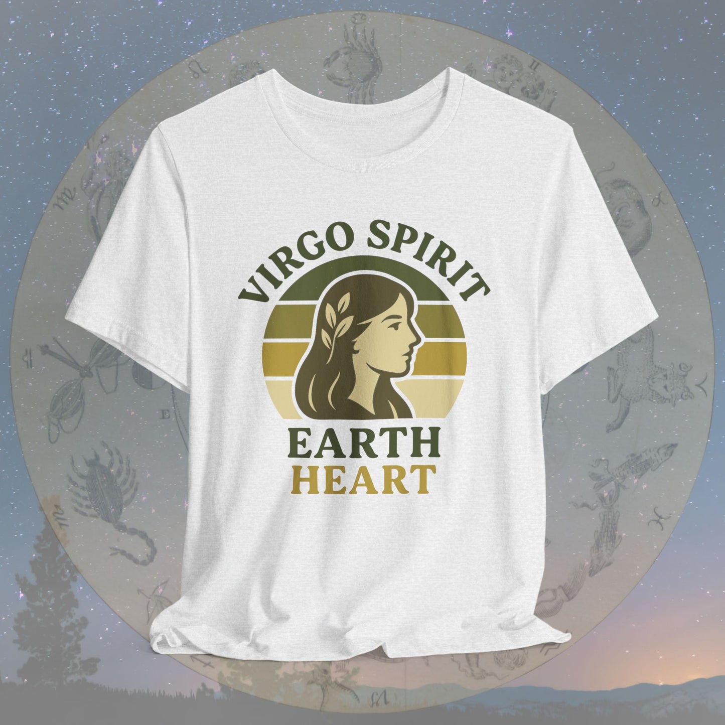 Retro Sunset Earth Heart Virgo Spirit T-Shirt