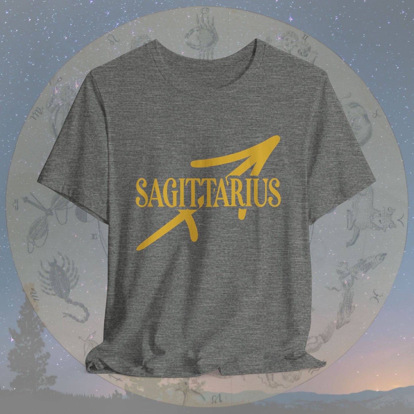 Sagittarius Golden Zodiac Symbol T-Shirt