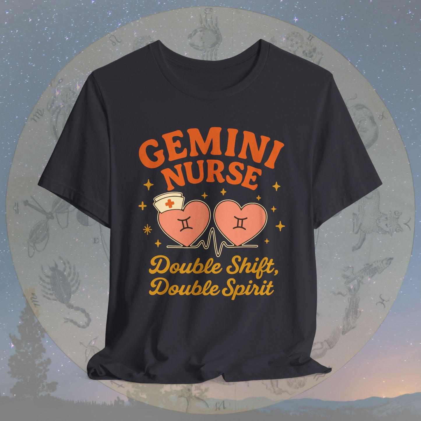 Double Shift, Double Spirit Gemini Nurse T-Shirt