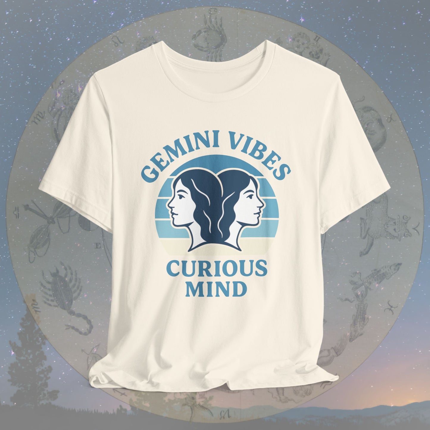 Retro Sunset Curious Gemini Vibes T-Shirt