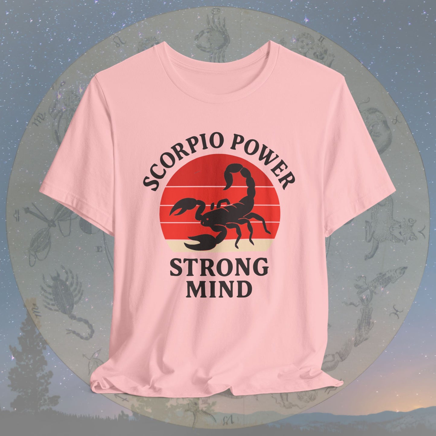 Retro Sunset Strong Mind Scorpio Power T-Shirt
