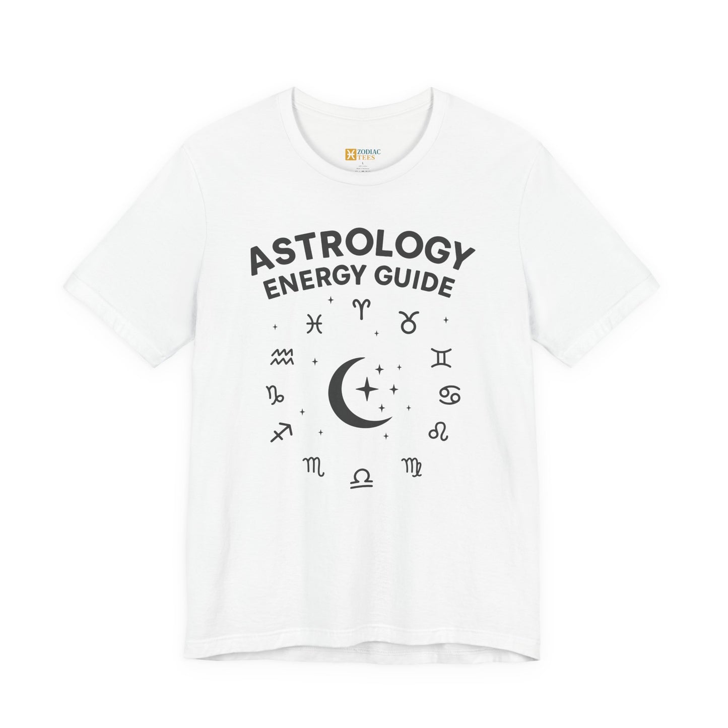 Astrology Energy Guide T-Shirt – Zodiac Signs & Moon Design