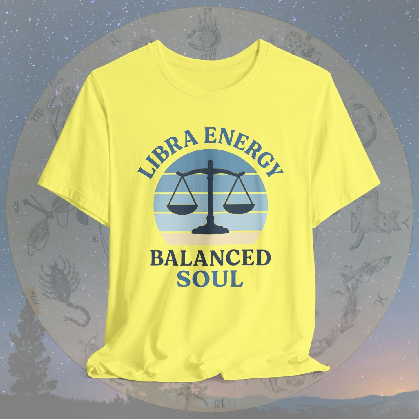 Retro Sunset Balanced Libra Energy T-Shirt