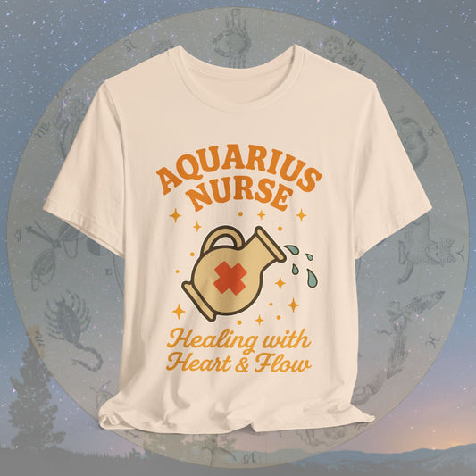 Healing with Heart & Flow Aquarius Nurse T-Shirt