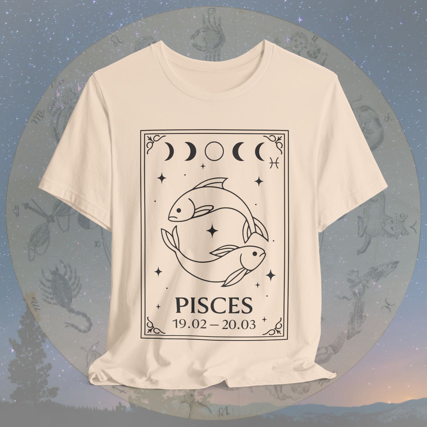 Minimalist Pisces Zodiac T-Shirt