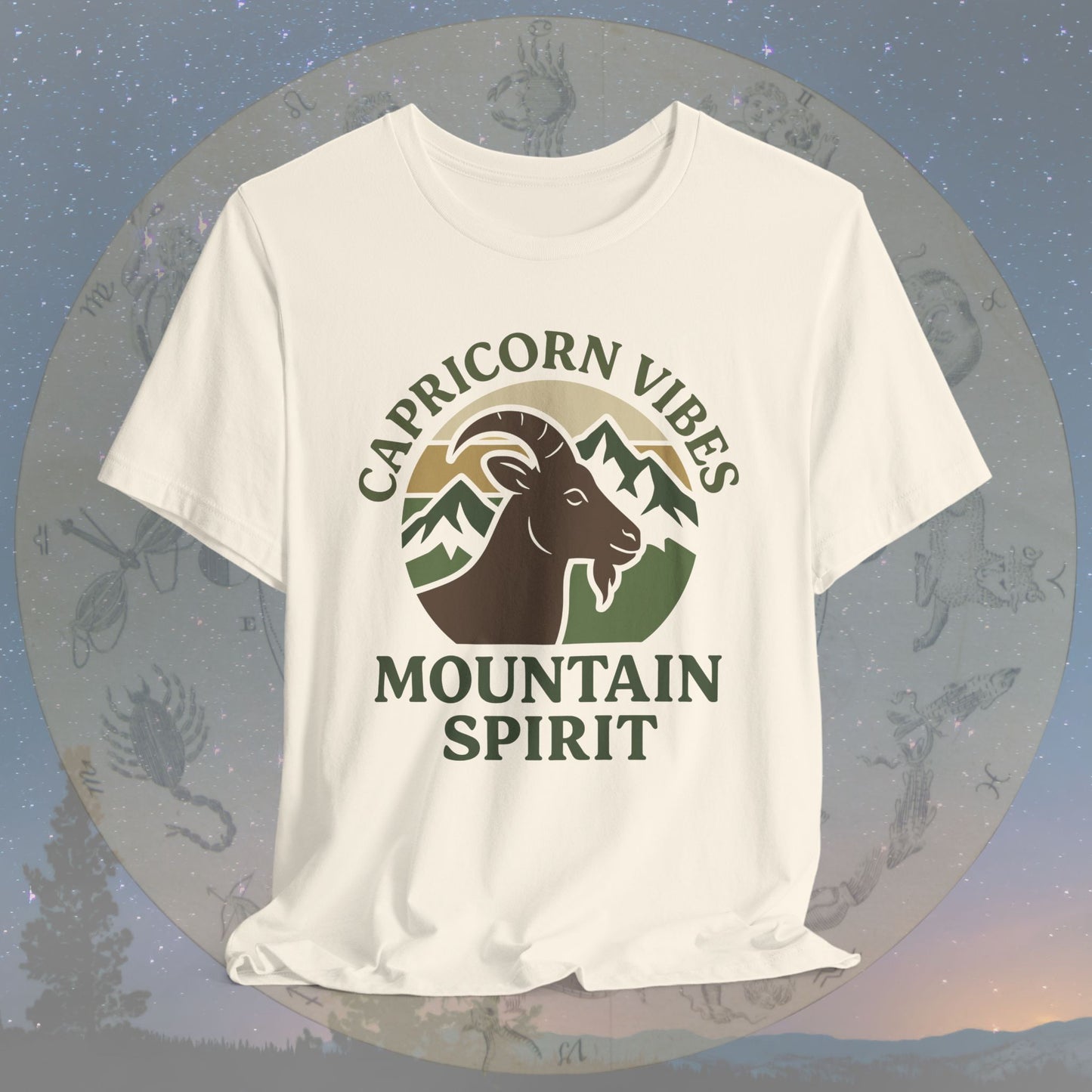 Retro Sunset Mountain Spirit Capricorn Vibes T-Shirt