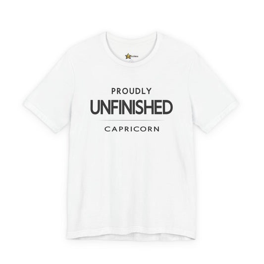 Capricorn astrology t-shirt with bold typography quote on white background