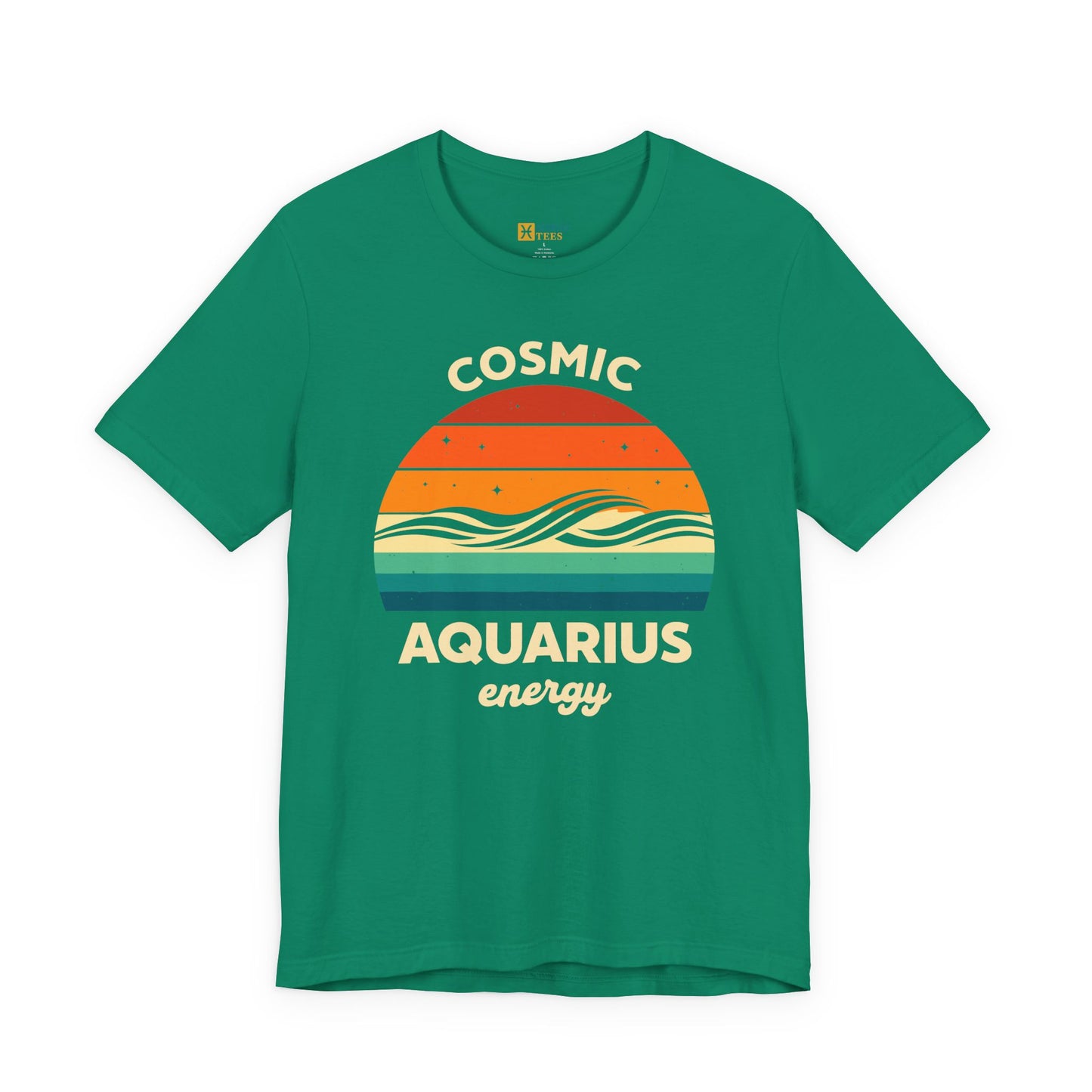 Cosmic Aquarius Energy T-Shirt – Retro Zodiac Astrology Tee