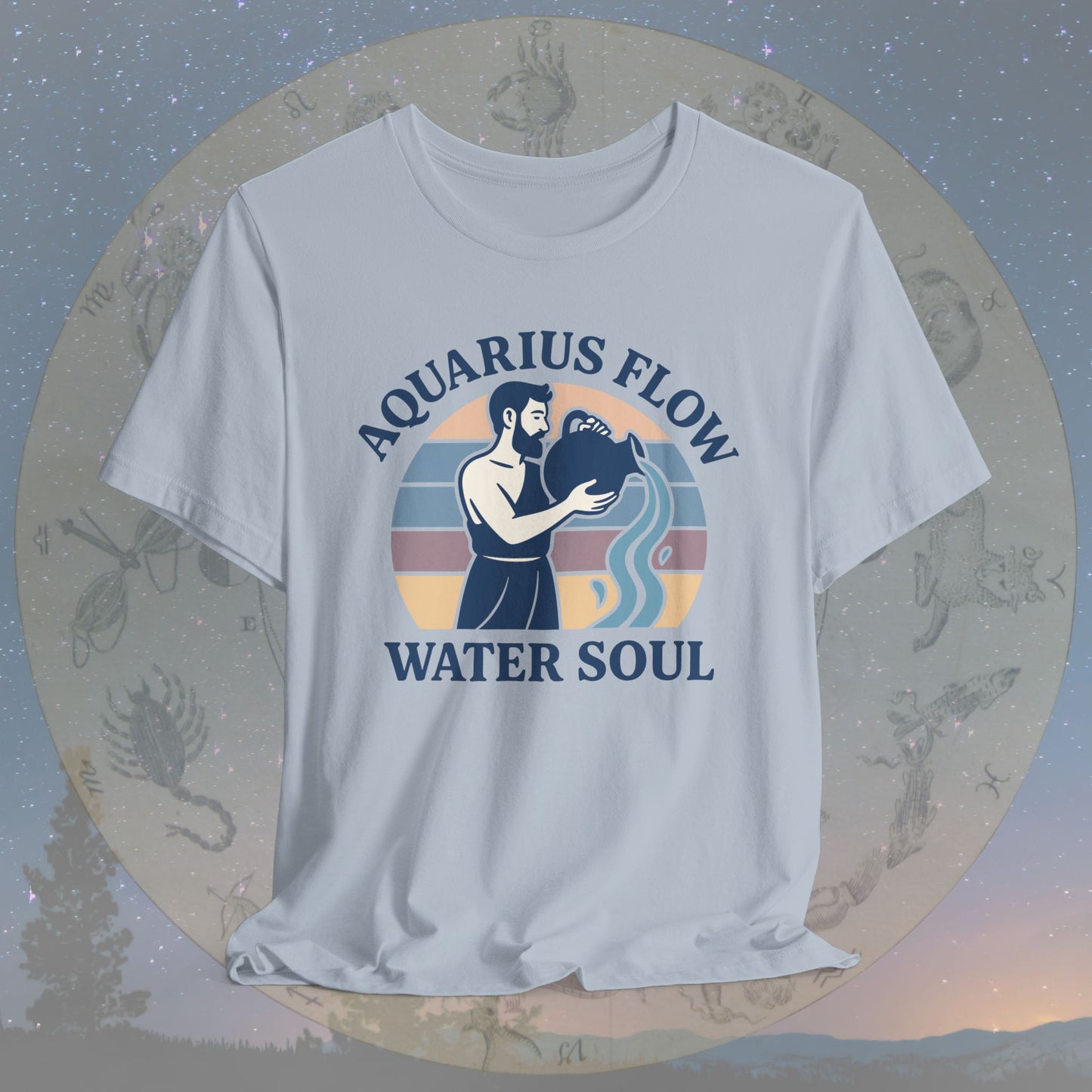 Retro Sunset Water Soul Aquarius Flow T-Shirt
