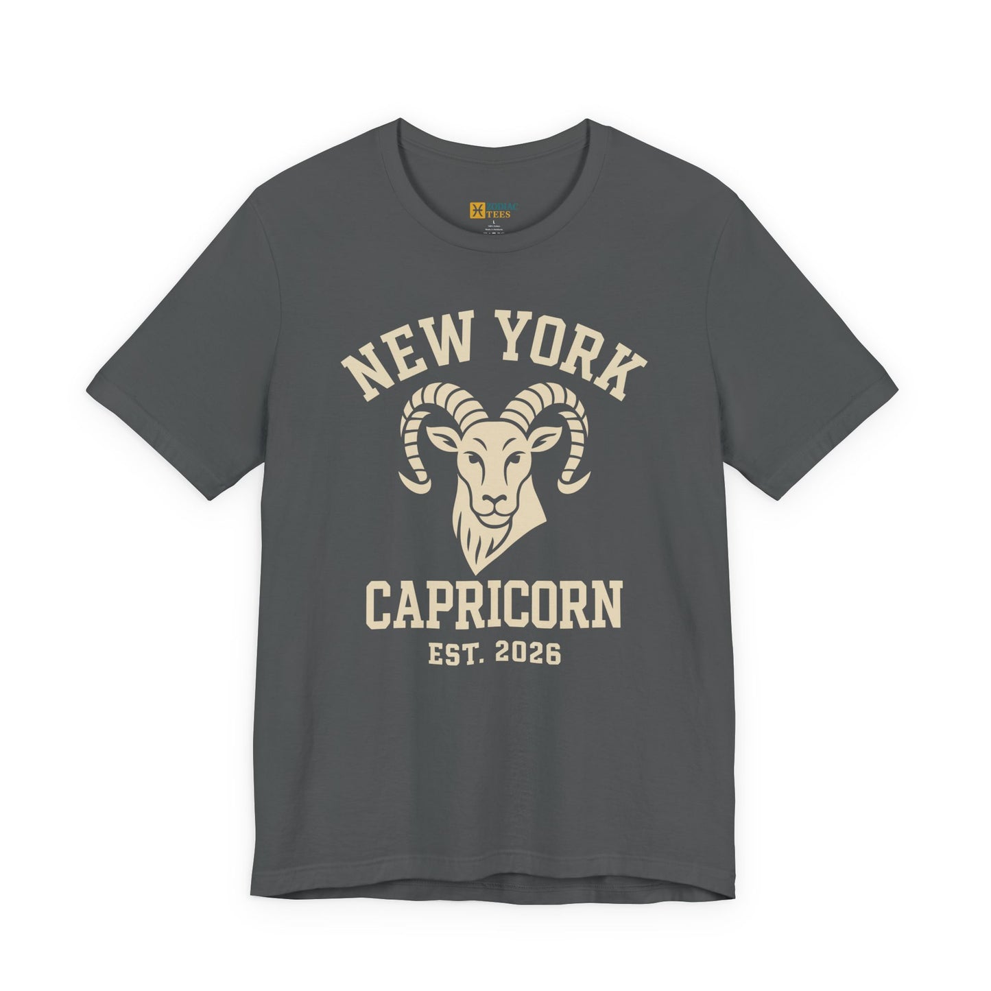 New York Capricorn T-Shirt – Minimal Vintage Zodiac Style (Est. 2026)