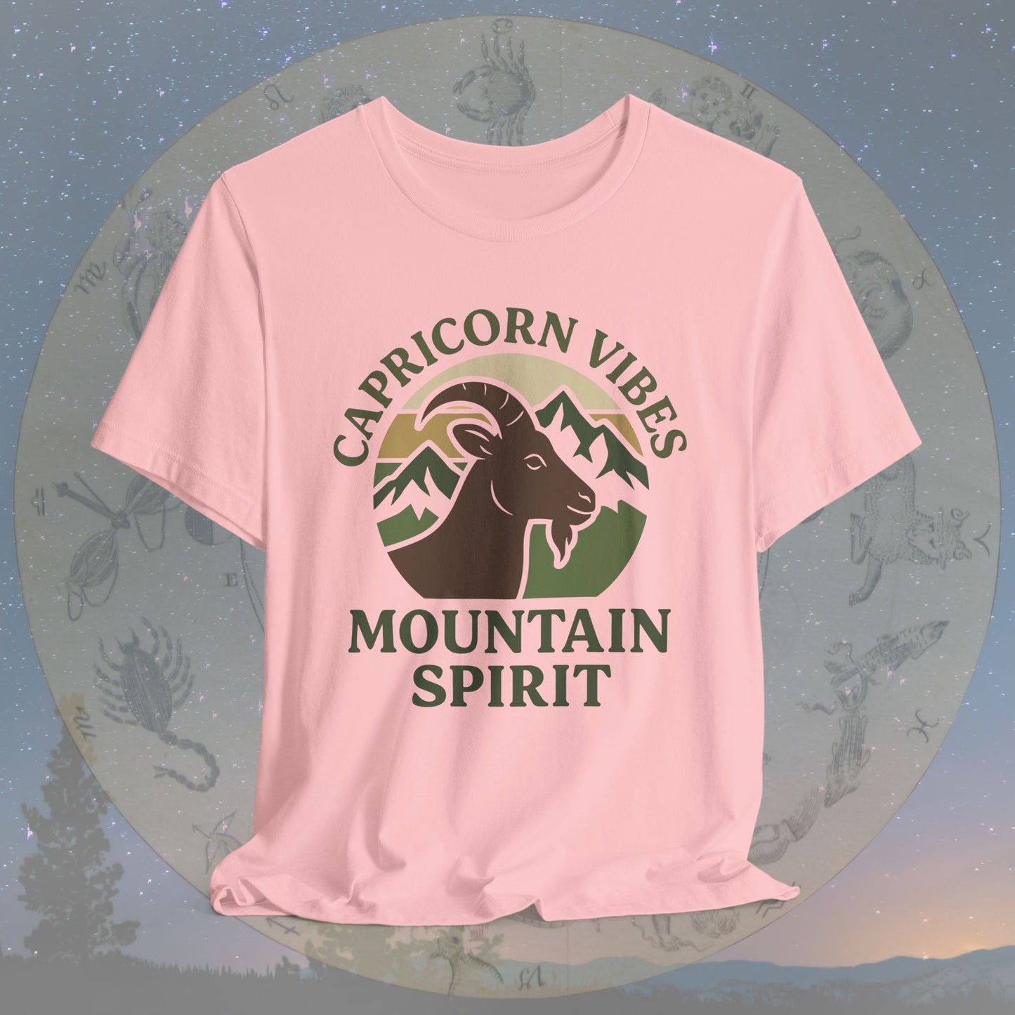 Retro Sunset Mountain Spirit Capricorn Vibes T-Shirt