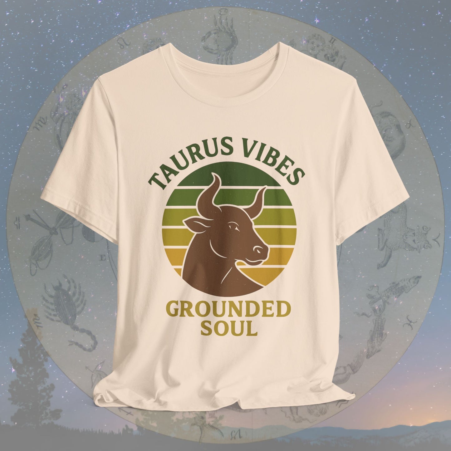 Retro Sunset Grounded Taurus Vibes T-Shirt
