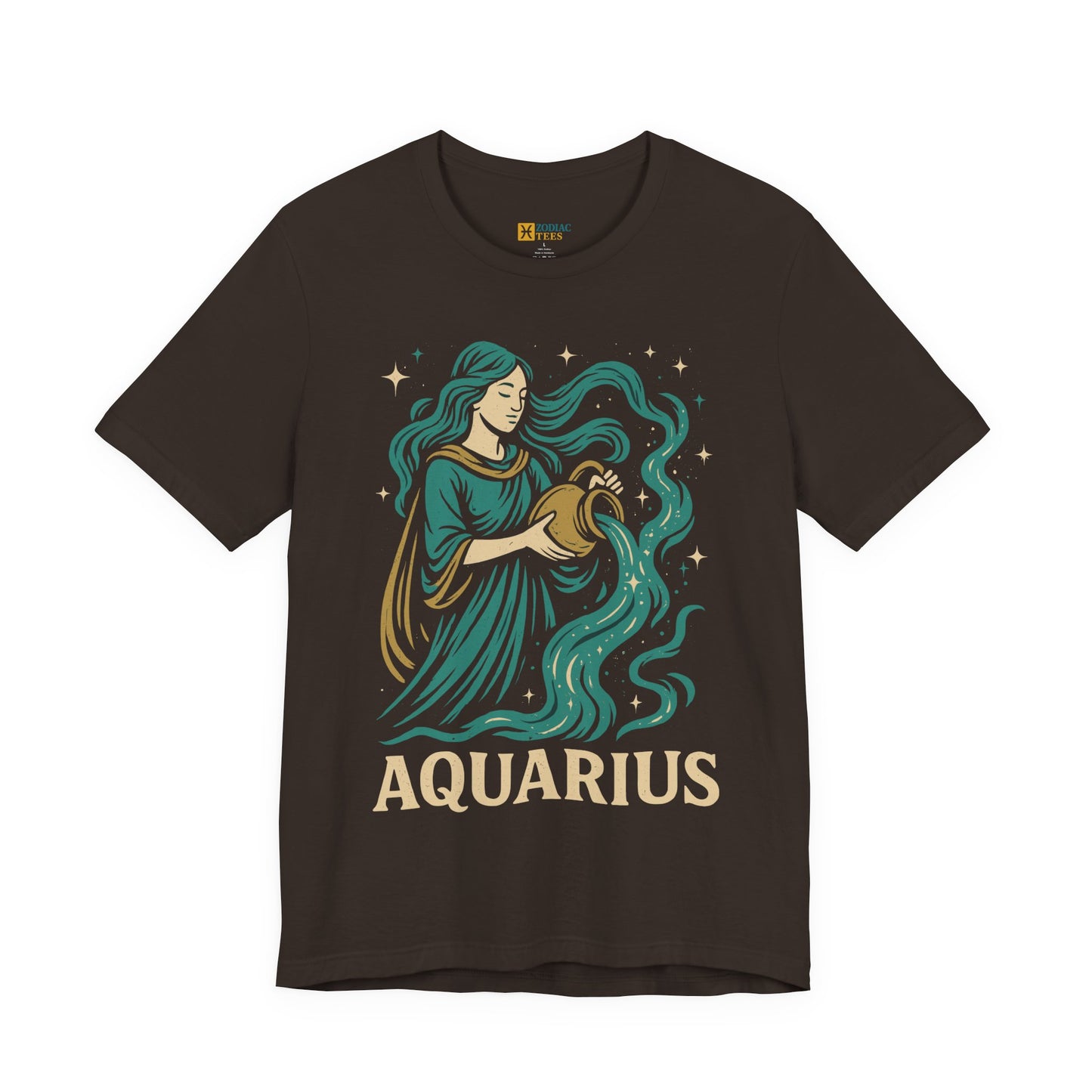 Aquarius Celestial Water Bearer T-Shirt – Visionary Zodiac Energy Tee