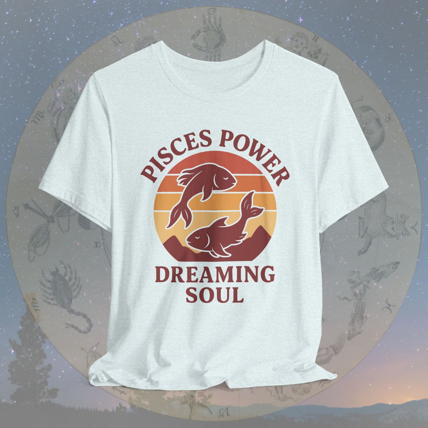 Retro Sunset Dreaming Soul Pisces Power T-Shirt