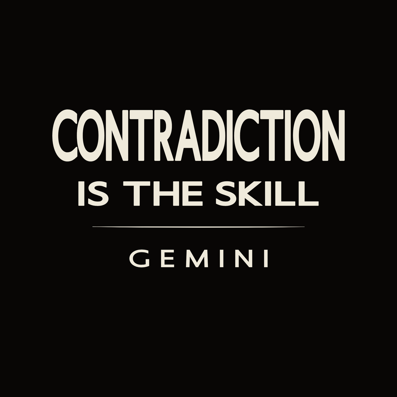 Gemini t-shirt design with minimalist typography quote and clean centered layout
