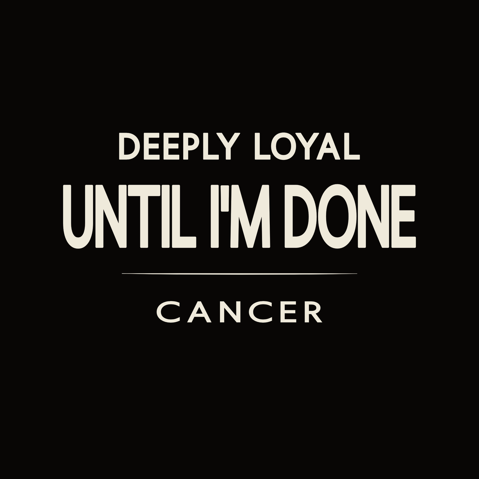 Cancer t-shirt design with minimalist typography quote and clean centered layout
