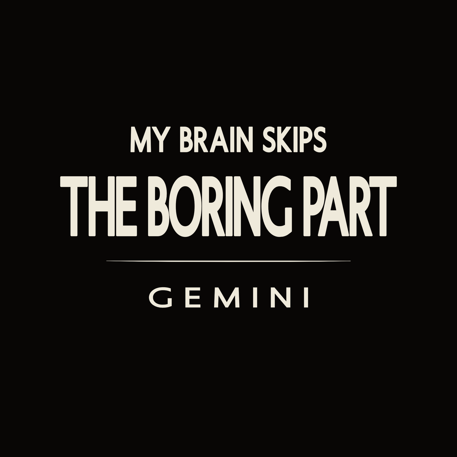 Gemini t-shirt design with minimalist typography quote and clean centered layout