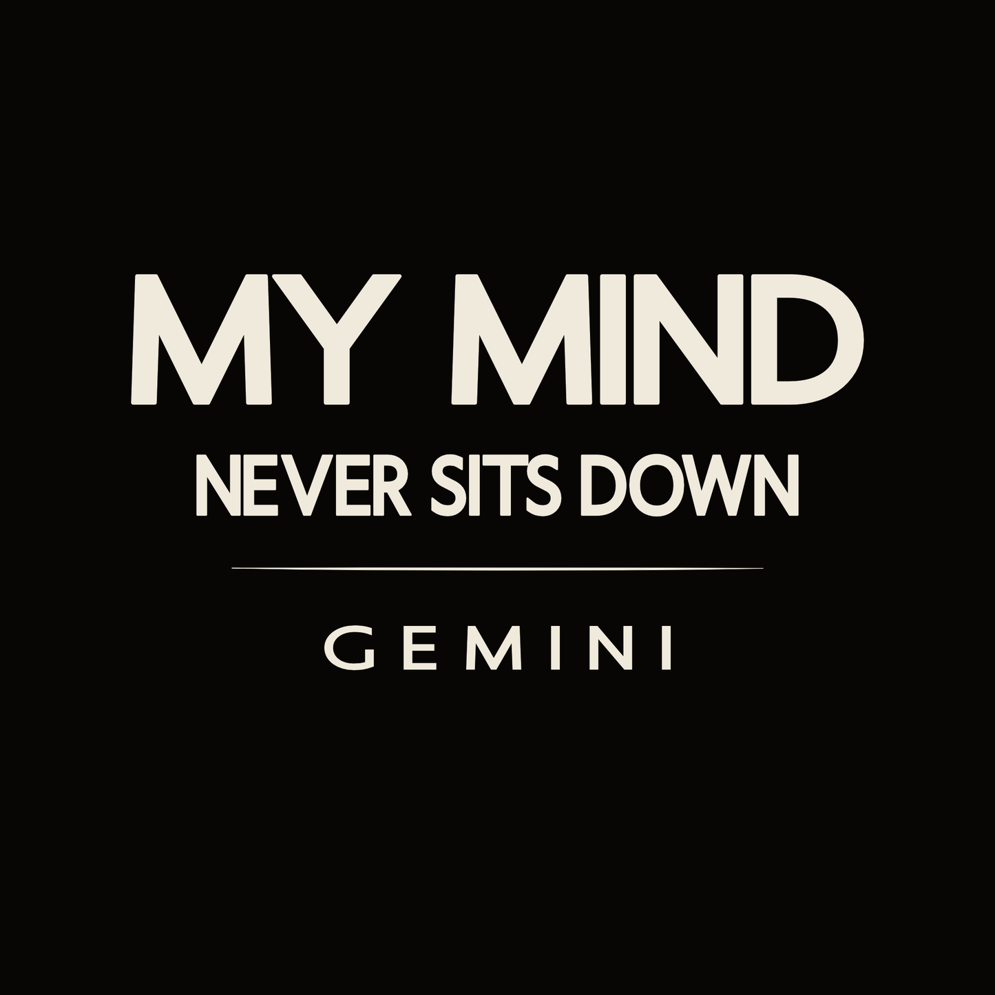 Gemini t-shirt design with minimalist typography quote and clean centered layout
