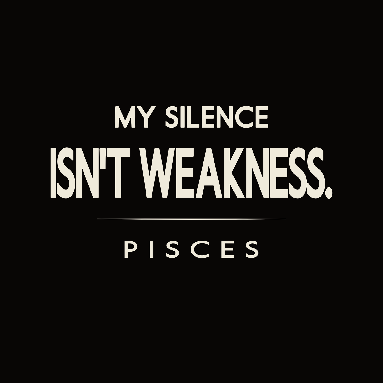 Pisces t-shirt design with minimalist typography quote and clean centered layout