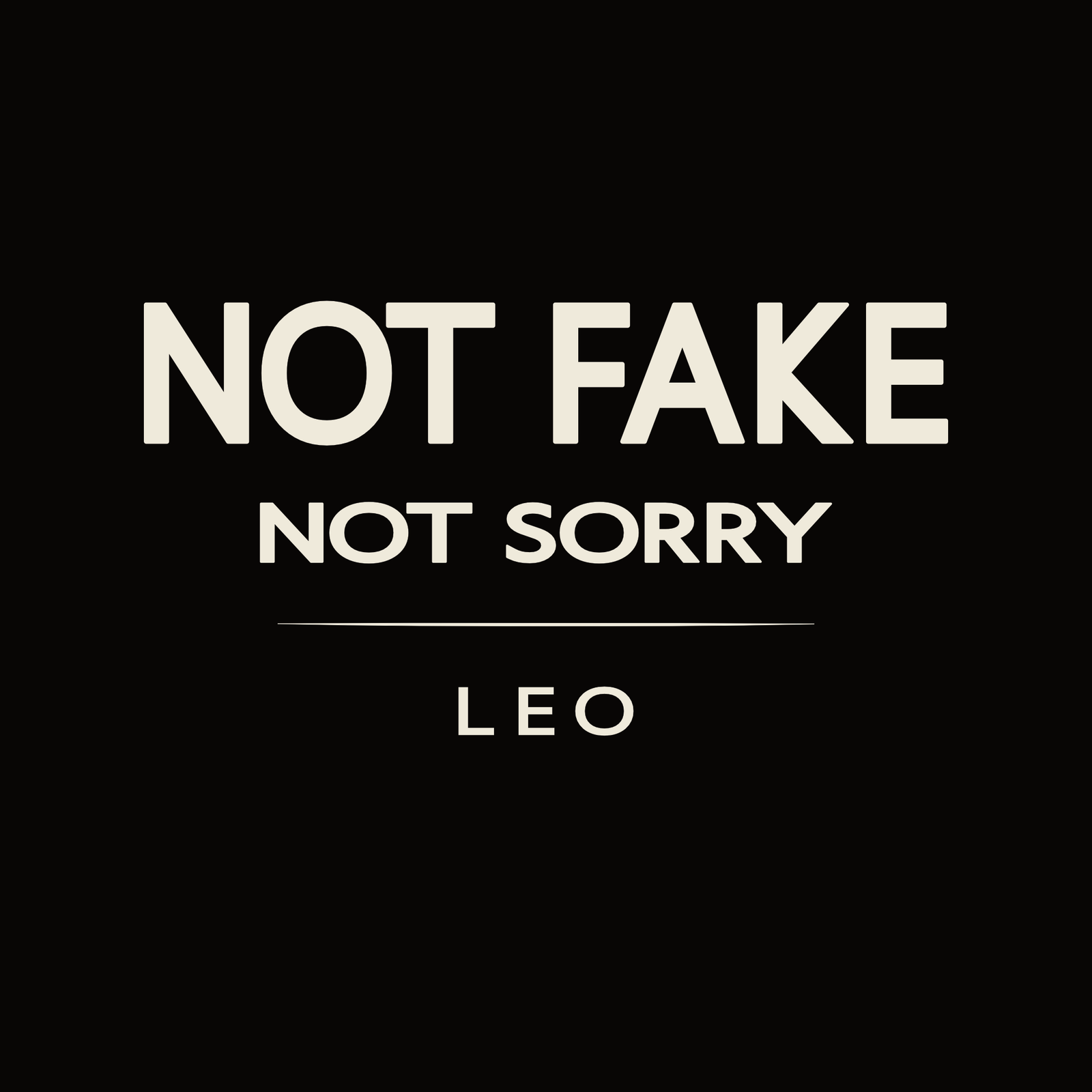 Leo t-shirt design with minimalist typography quote and clean centered layout