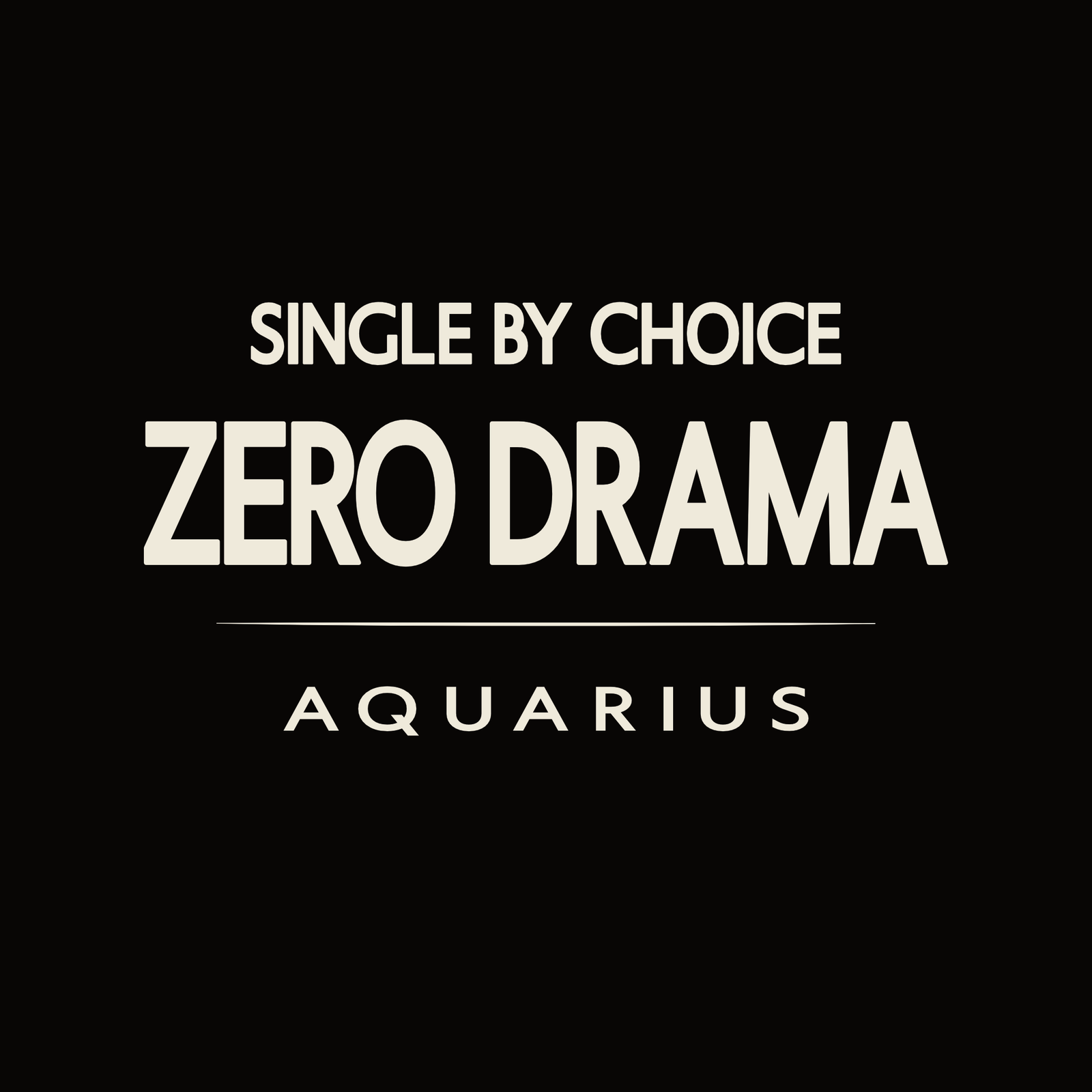 Aquarius t-shirt design with minimalist typography quote and clean centered layout