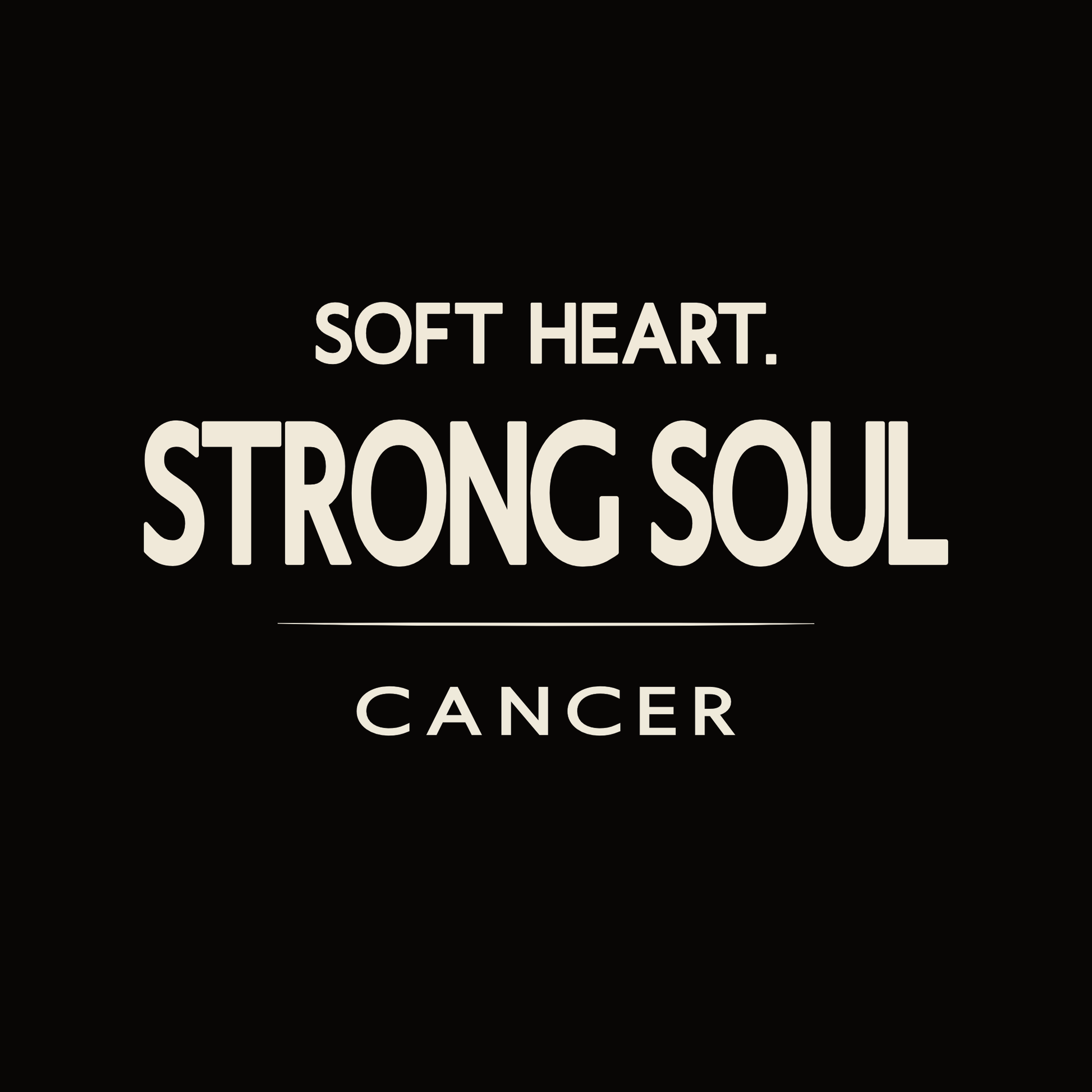 Cancer t-shirt design with minimalist “Soft Heart Strong Soul” quote layout