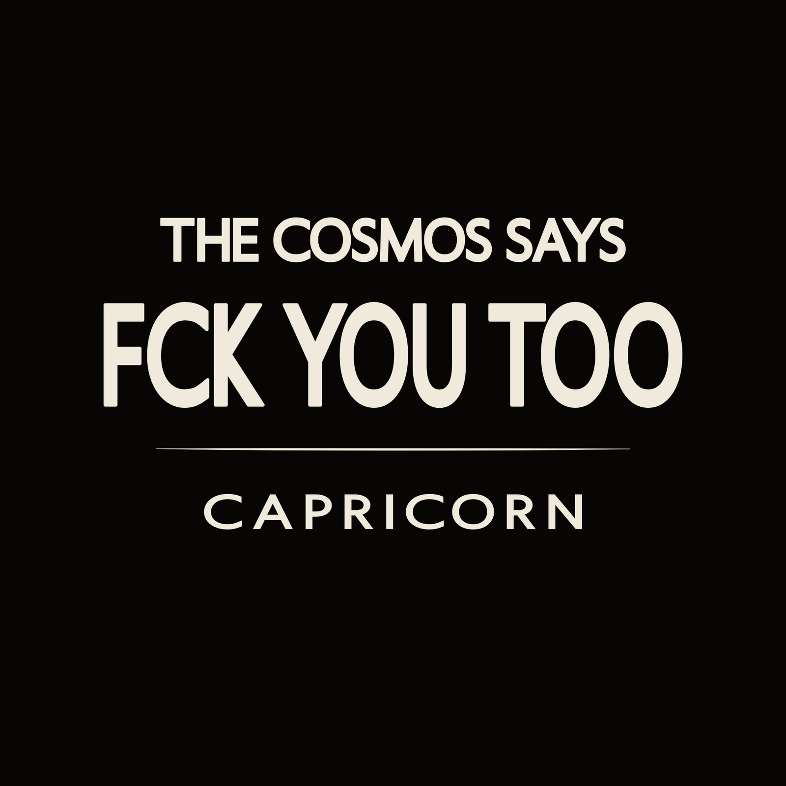Capricorn t-shirt design with minimalist typography quote and clean centered layout