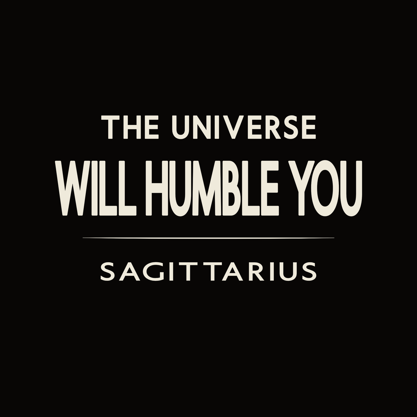 Sagittarius t-shirt design with minimalist typography quote and clean centered layout