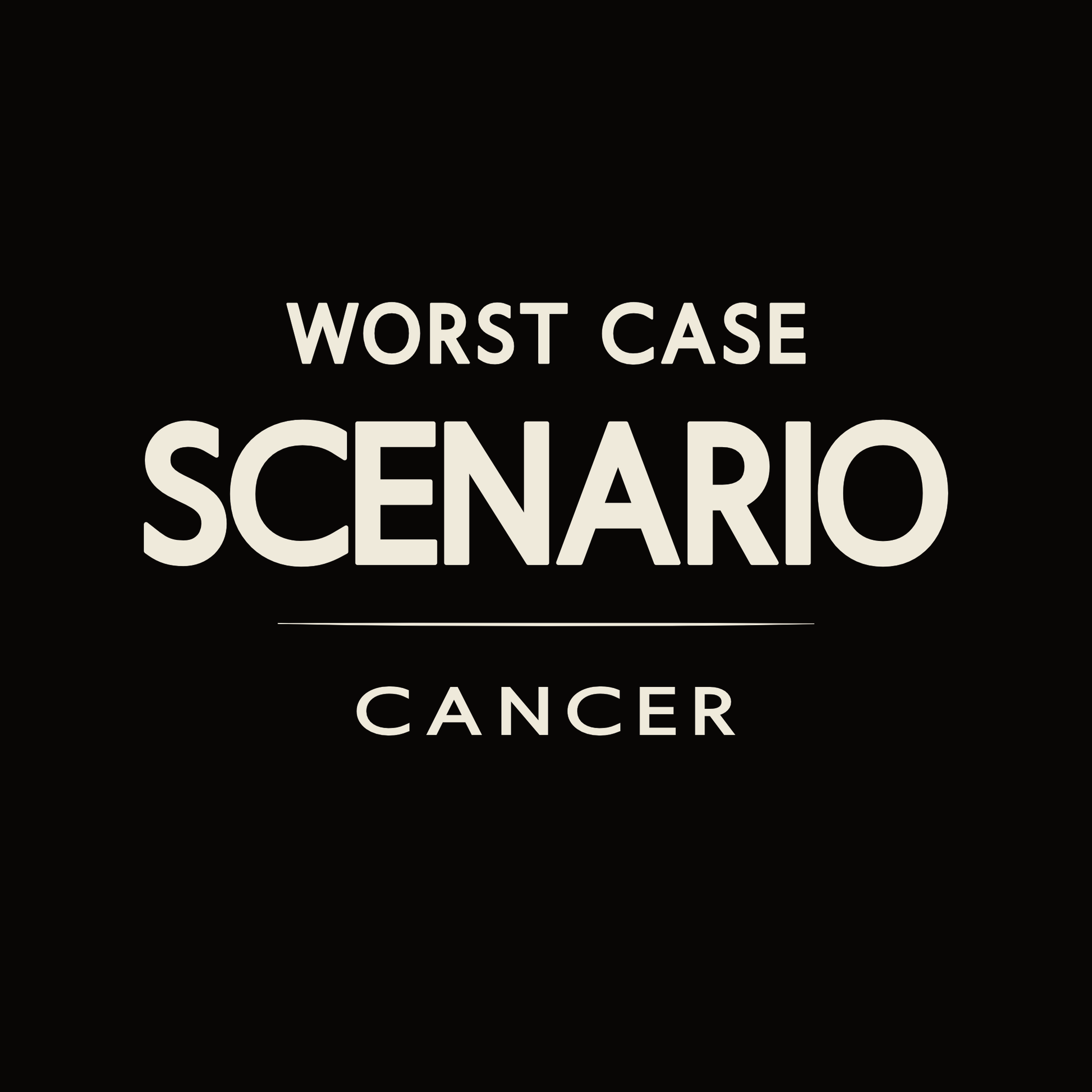 Cancer t-shirt design with minimalist “Worst Case Scenario” quote and clean typography layout